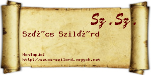 Szűcs Szilárd névjegykártya