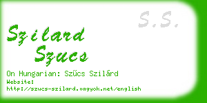 szilard szucs business card